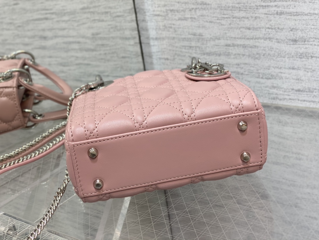 Mini Lady Dior Bag Pink Cannage Lambskin